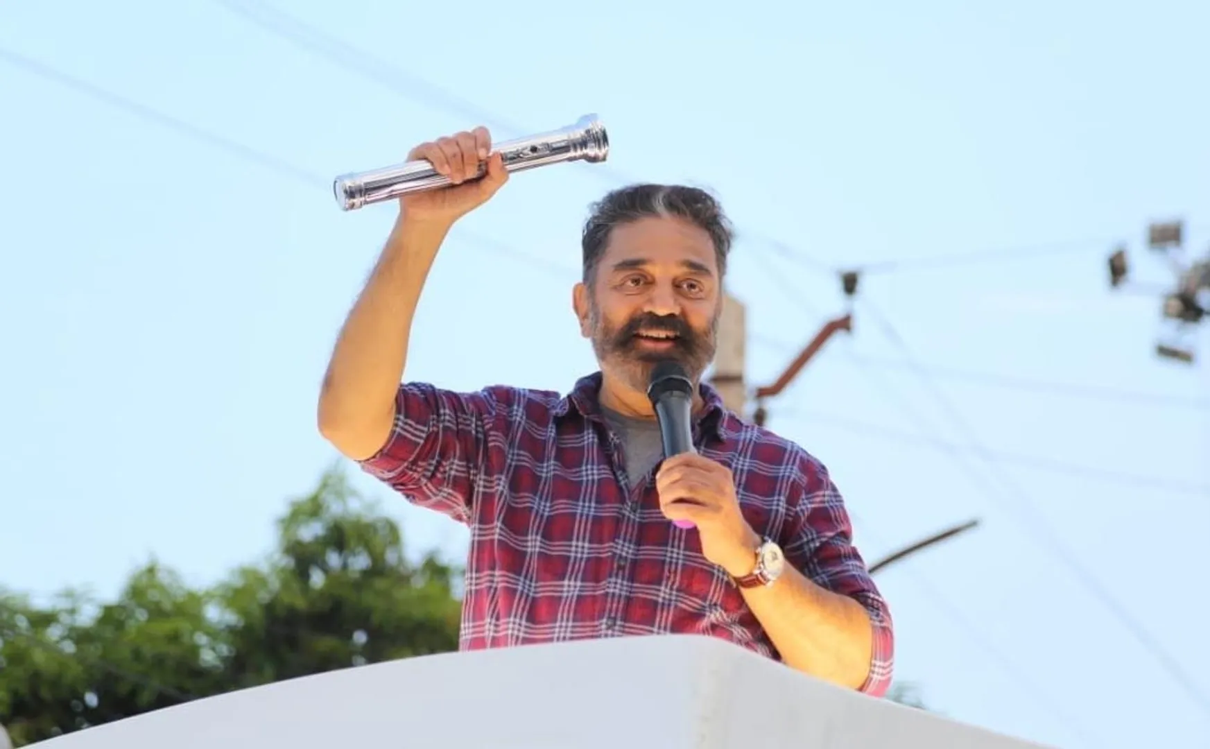 makkal needhi maiam leader kamal haasan coimbatore police 
